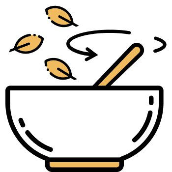 Icono de un bowl con hojitas