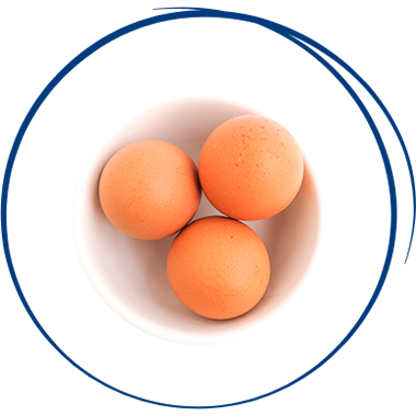 3 huevos a temperatura ambiente
