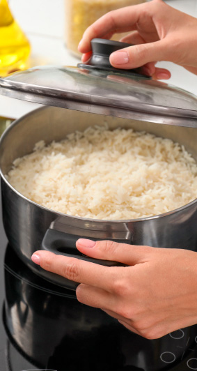 Hacer arroz en olla normal