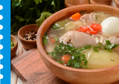 Sopa de pollo y verduras con fideos Nicolini